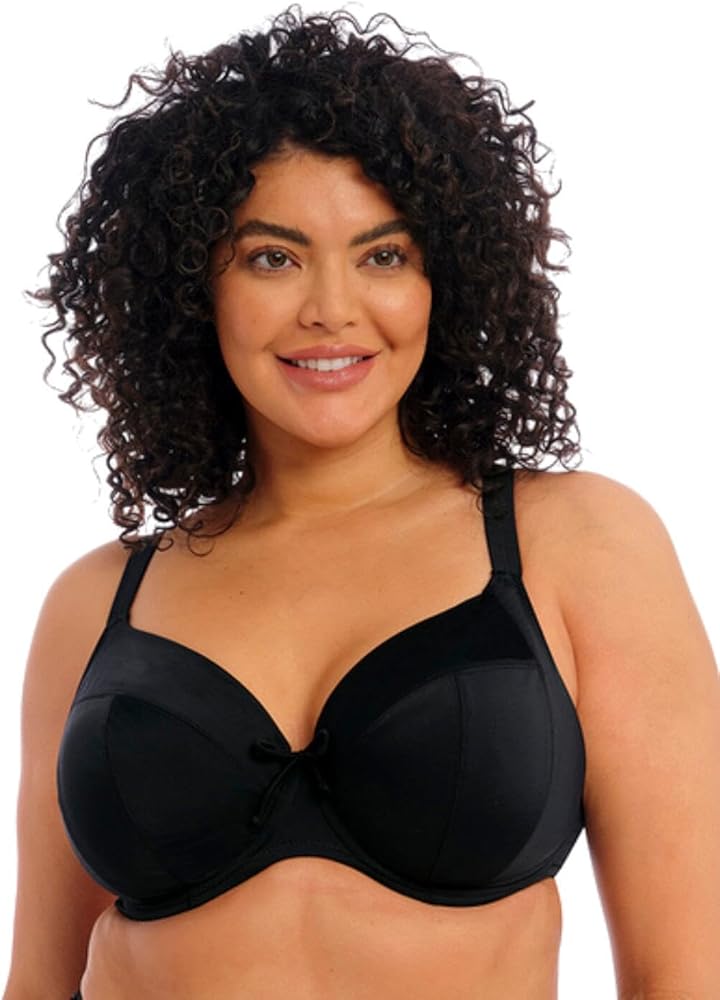 Elomi Plain Sailing Plunge Underwire Bikini Top (ES7284),34H,Black