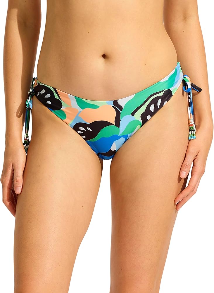 Seafolly Women's Standard Loop Tie Side Hipster Bikini Bottom Swimsuit, Rio Jade