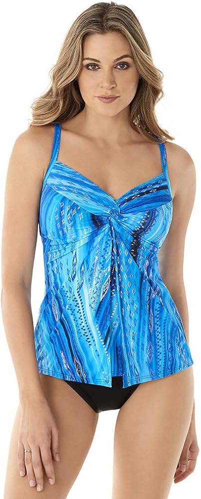 Miraclesuit Women's Swimwear Atlantis Love Knot DD-Cup Sweetheart Neckline Underwire Bra Tankini Bathing Suit Top