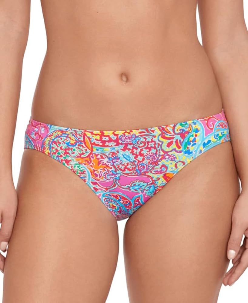 Lauren Ralph Lauren Women's Printed Hipster Bikini Bottoms (Amara Patchwork, 8)