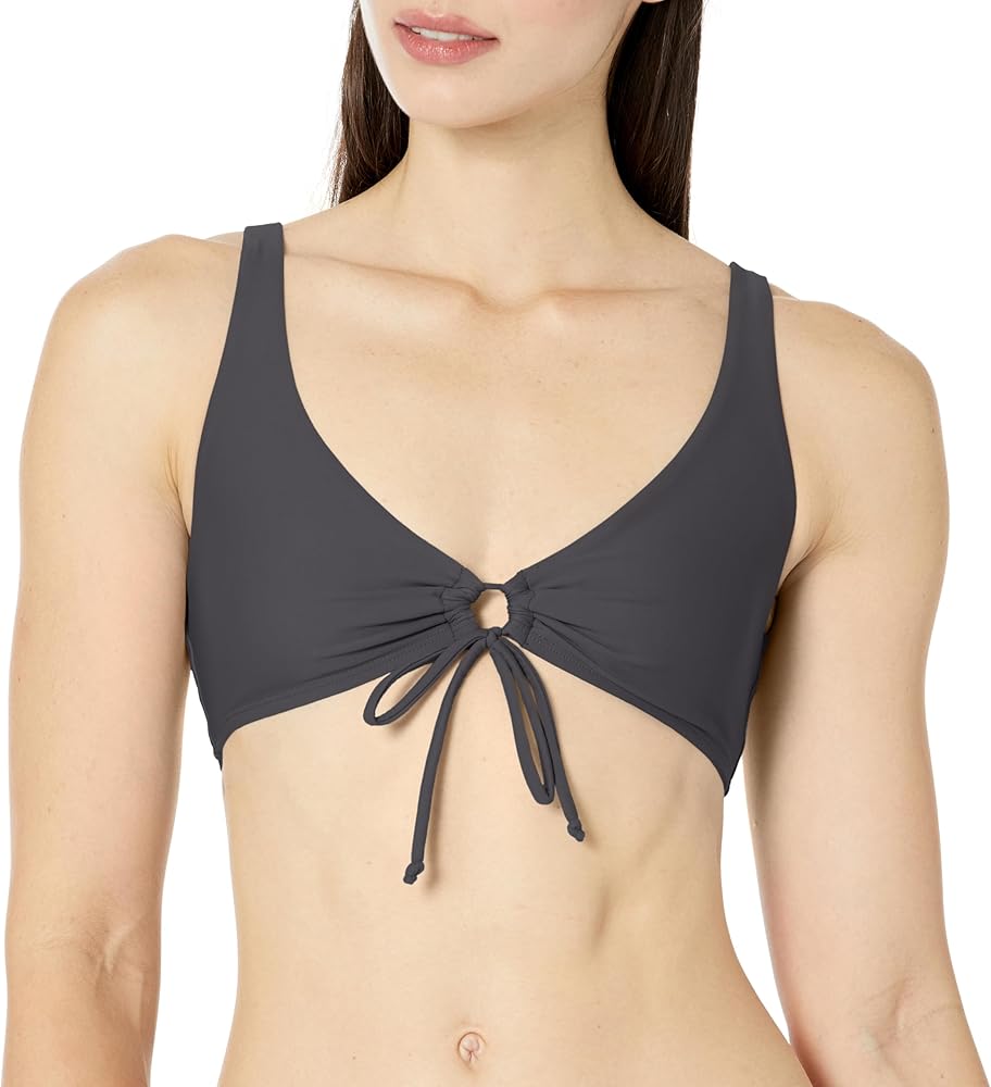 Body Glove Women's Standard Smoothies Lolah Solid Bikini Top Swimsuit with Tie Front Detail