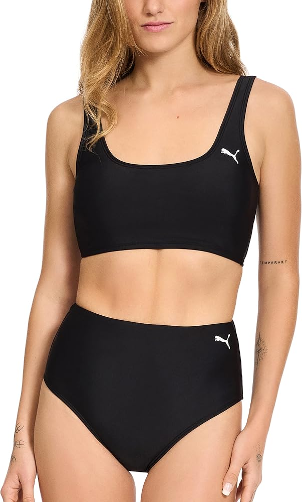 PUMA Women's Crop Bikini Top & Bottom Swimsuit Set