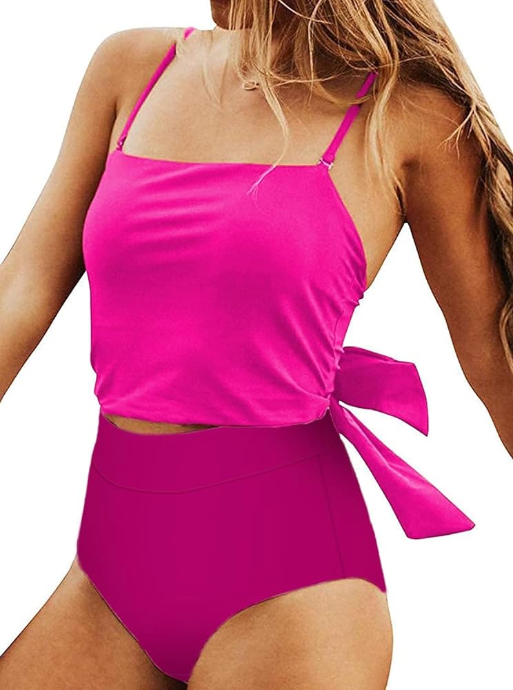 Avanova Women's Halter Ruffle High Waisted Bikini Two Piece Swimsuits Bathing Suits