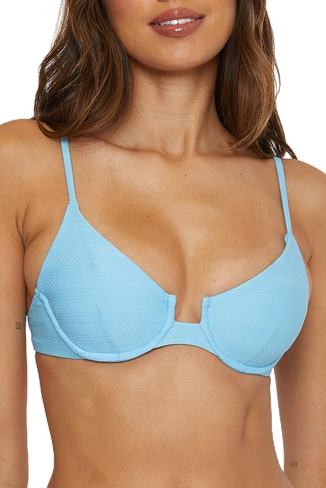 BECCA Women's Standard Prima Underwire Bikini Top, Adjustable, Tie Back, Swimwear Separates