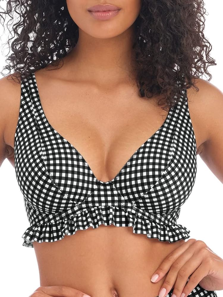 Freya Women's Check in Underwire High Apex Bikini Top