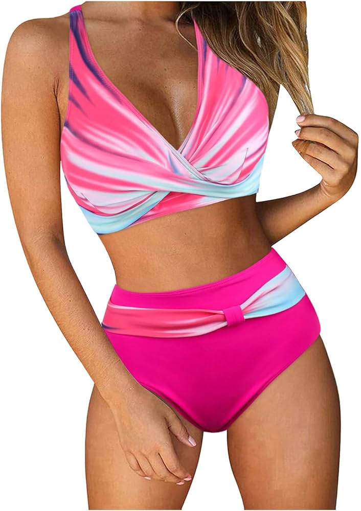 Bikini Sets for Women Swim Top with Built in Bra Two Piece Swimsuit Sexy Push Up Bikini Vintage Beach Hawaii Swimwear