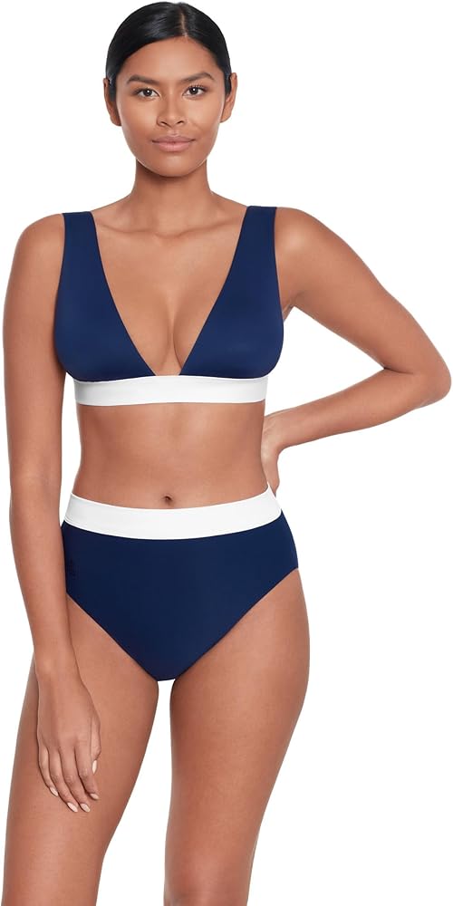 Lauren Ralph Lauren Women's Bel Air Banded Modern V Neck Bikini Top