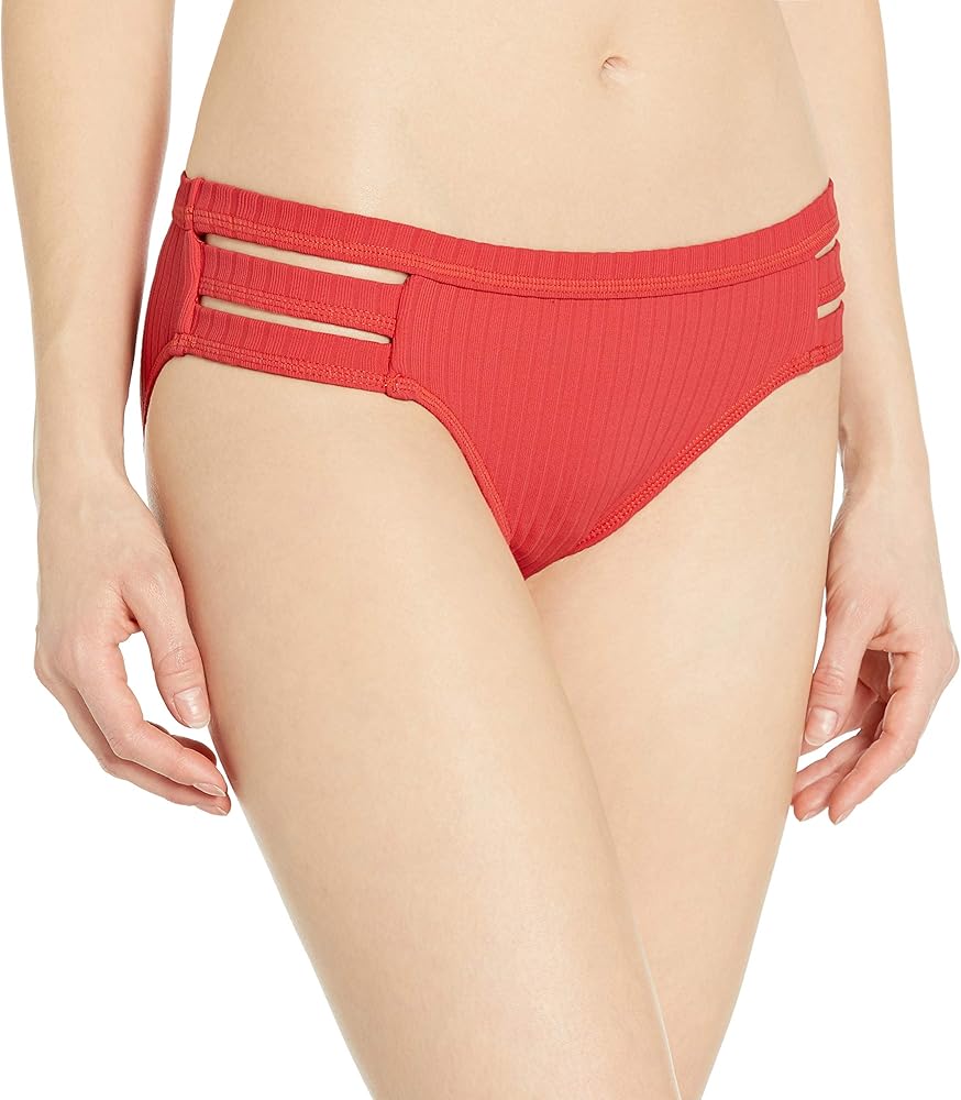 Seafolly Women's Inka Rib Multi Strap Hipster Bikini Bottom Swimsuit