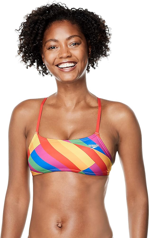 Speedo Women's Swimsuit Top Bikini Endurance Strappy Back Demi