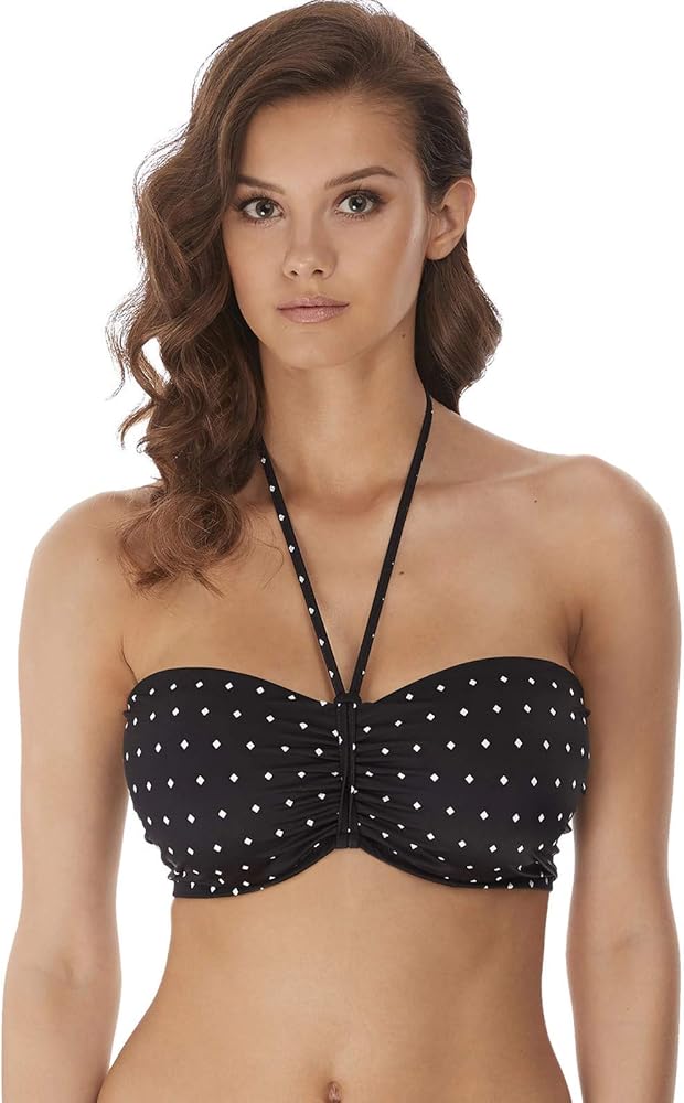 Freya Jewel Cove Bandeau Bikini Top 34E, Black