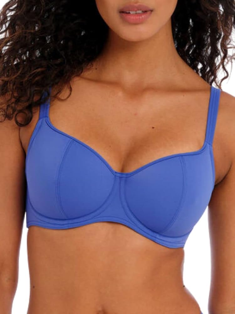 Freya Women's Jewel Cove UW Sweetheart Padded Bikini Swim Top, AS7231, Plain Azure, 42DD