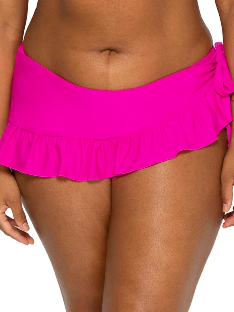 Smart & Sexy Women's Ruffled Side-tie Bikini Bottom Skirt