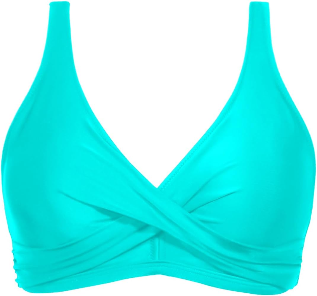 Aqua Eve Women Full Coverage Bikini Top No Bottom Push up Swimsuits Top Sport Bra Bathing Suits Tops