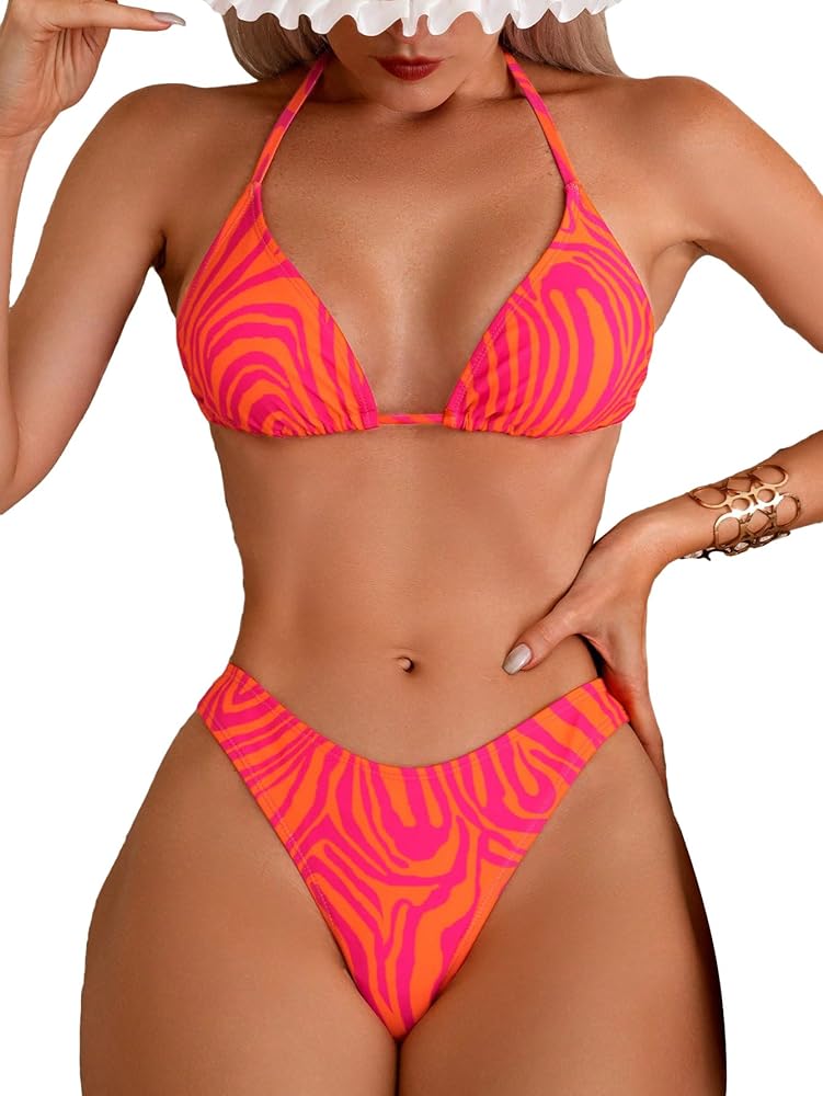 COZYEASE Women's 3 Piece Swimsuits Floral Sexy Bikini Sets Triangle Bathing Suit with Mesh Cover Up