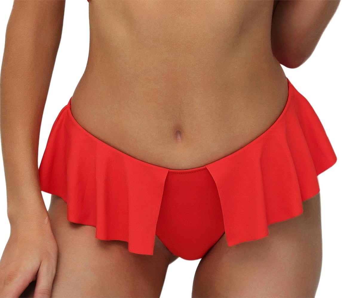 Women Twist Bikini Bottom Moderate High Cut Bathing Suit Bottoms Ruched Swimsuit Bottom