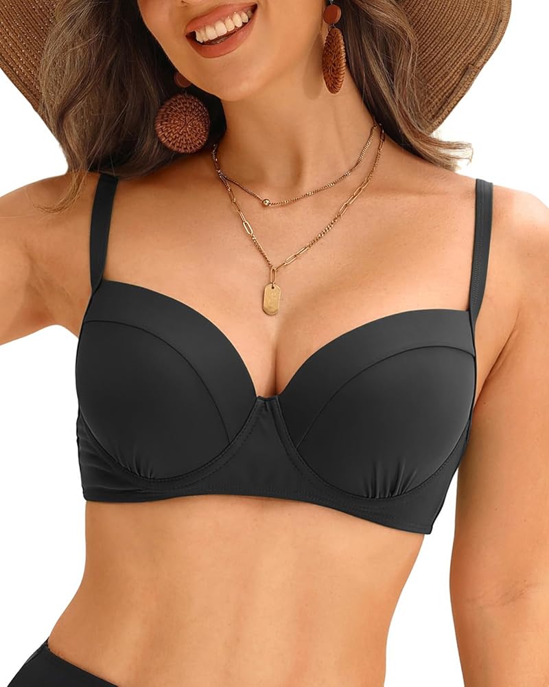 Tempt Me Underwire Push Up Bikini Top - Women Swimsuit Tops Bathing Suit Bra Top Only