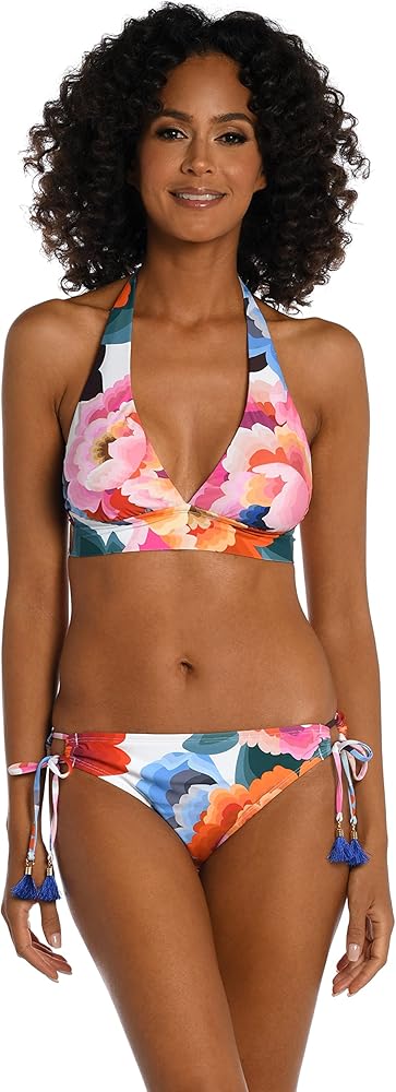 La Blanca Women's Banded Bikini Swimsuit Top, Multi//Floral Rhythm, 10