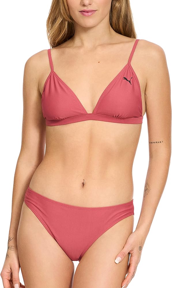 PUMA Women's Triangle Bikini Top & Bottom Swimsuit Set