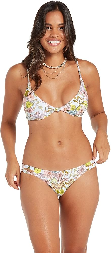 Volcom Women's Big Poppy V Neck Bikini Top White