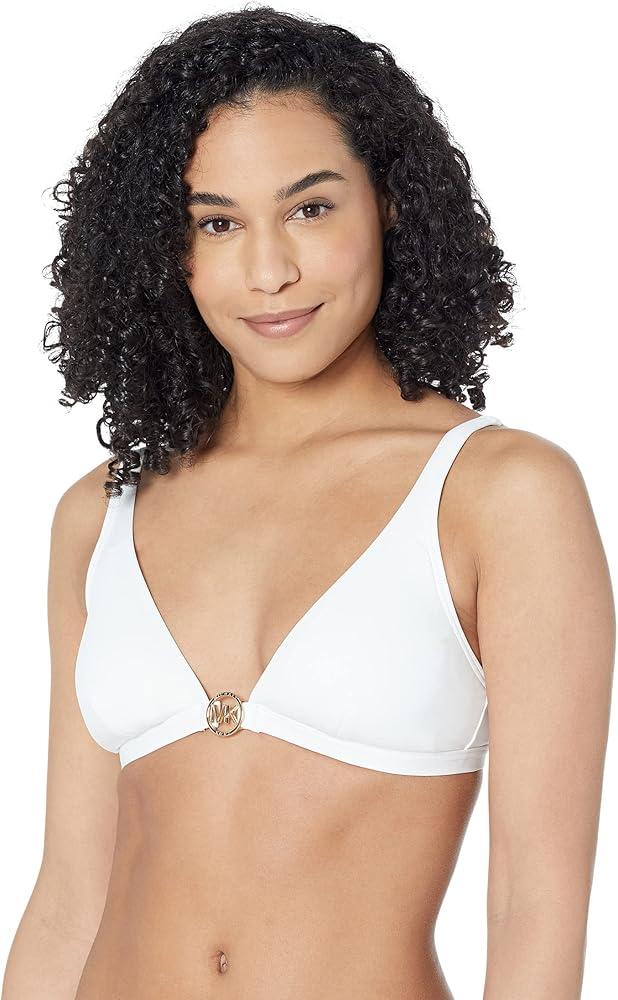 Michael Kors Essentials Solid Triangle Bikini Top