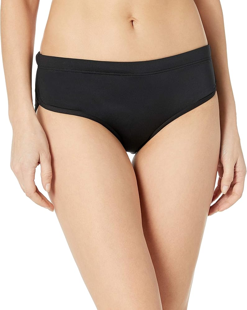 TYR Women's Standard Zola Hipkini Swim Bikini Bottom, 001 Black, Medium