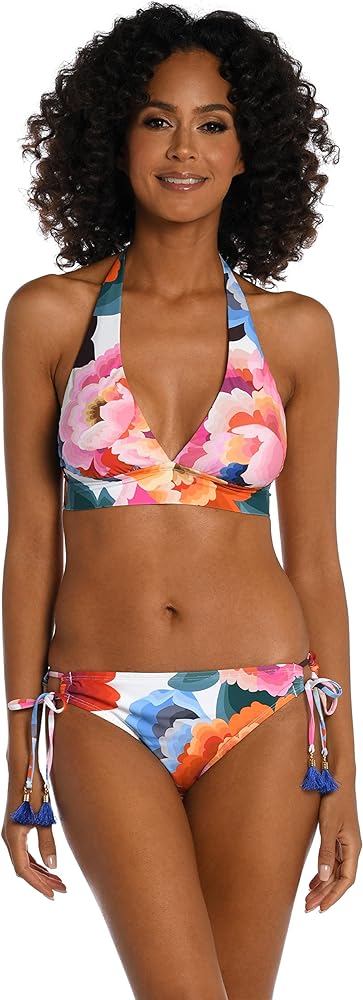 La Blanca Women's Banded Bikini Swimsuit Top, Multi//Floral Rhythm, 8