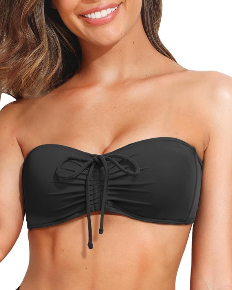 Tempt Me Women Bandeau Bikini Top Strapless Swim Tops Tube Halter Swimsuit Top Only