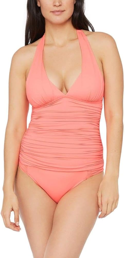 La Blanca Women's Island Goddess Halter Tankini Swimsuit Top Seafoam