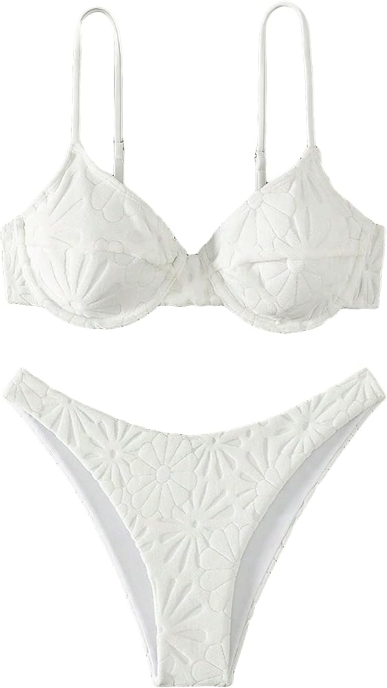 SOLY HUX Women's Two Piece Swimsuit Bathing Suits Solid Underwire Bikini Sets