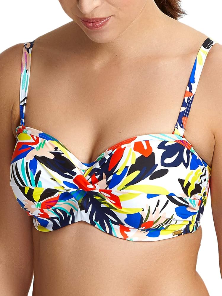 Panache Swim womens Anya Riva Print Twist Bandeau Bikini Top, Floral Print, FF US