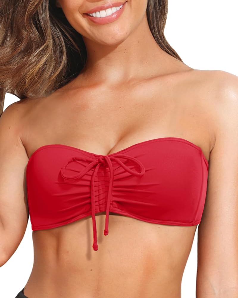 Tempt Me Women Bandeau Bikini Top Strapless Swim Tops Tube Halter Swimsuit Top Only