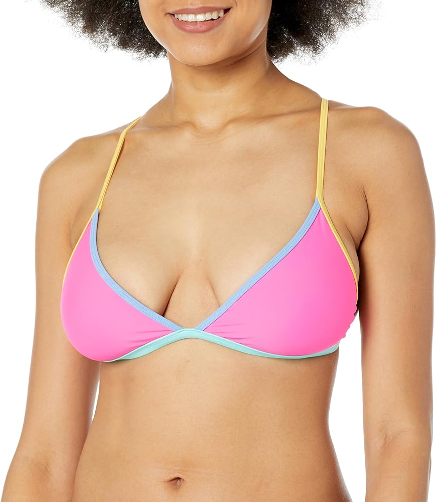 Body Glove Women's Standard Evelyn Fixed Triangle Halter Bikini Top Swimsuit with 2-Way Back