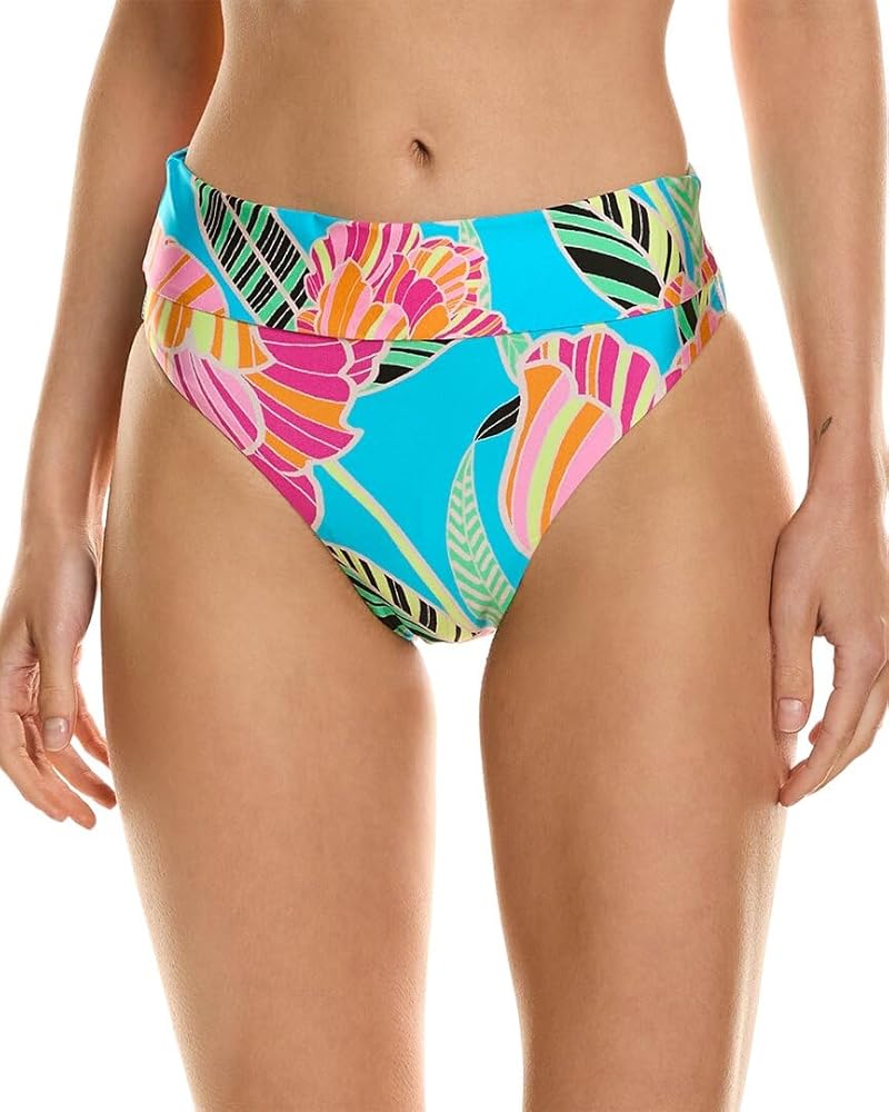 Trina Turk Women's Standard Poppy High Waist Bikini Bottom-Cheeky Coverage, Swimwear Separates