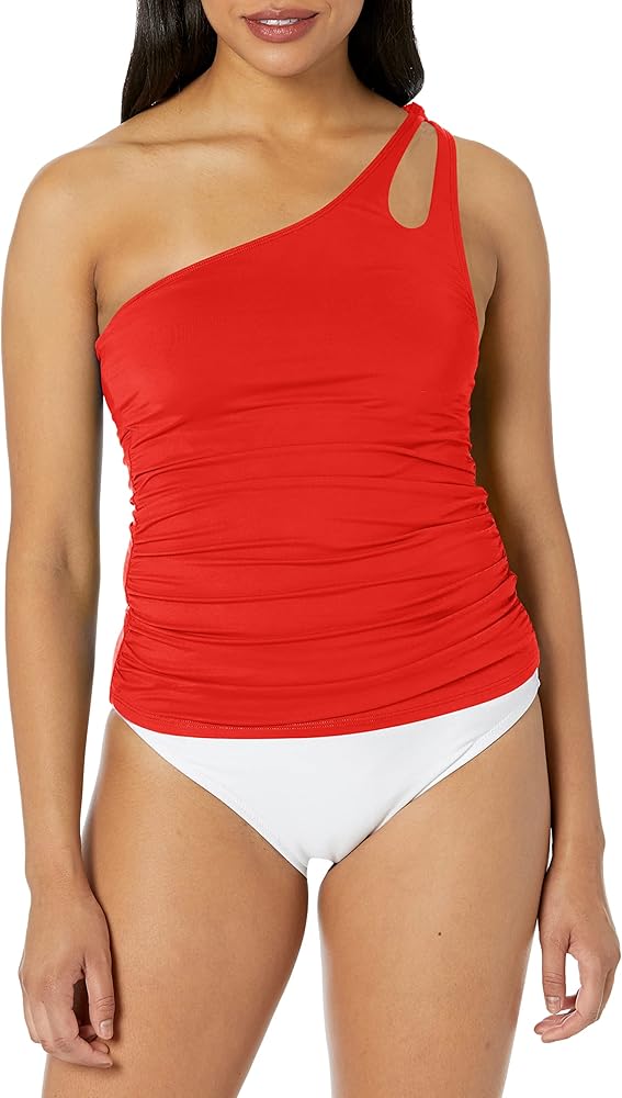 Island Goddess One Shoulder Keyhole Tankini Swimsuit Top