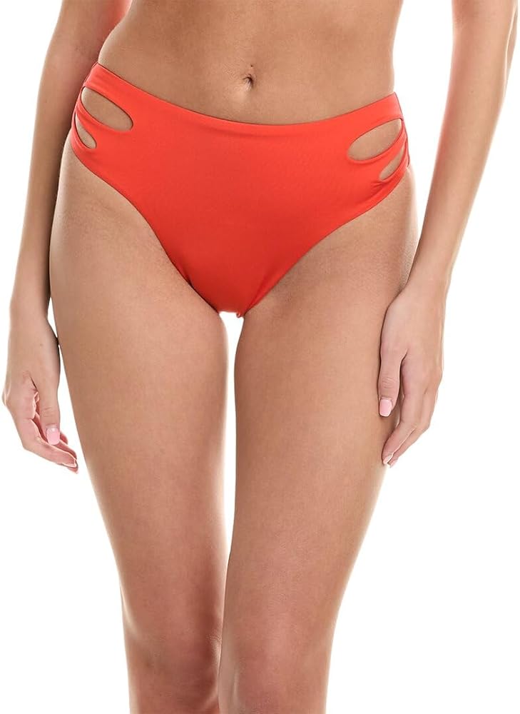 Trina Turk Women's Standard Monaco Cutout High Waist Bikini Bottom-Cheeky Coverage, Swimwear Separates