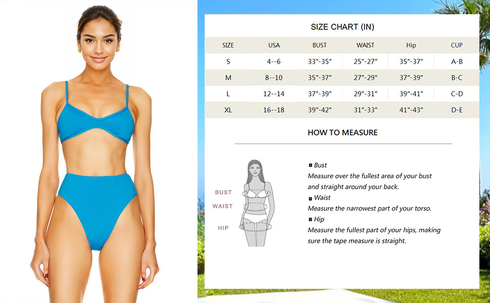 high waisted bikini sets for women，womens high cut bathing suit