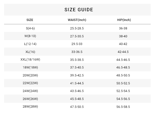 size chart