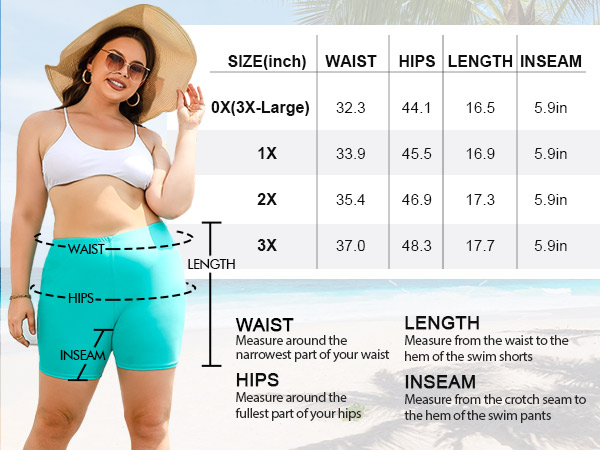 Women Plus Size Swim Short