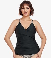 V Neck Ruched Tankini Top