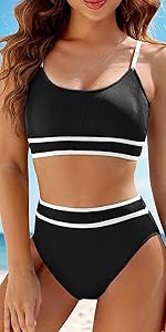 Ribbed High Waisted Bikini