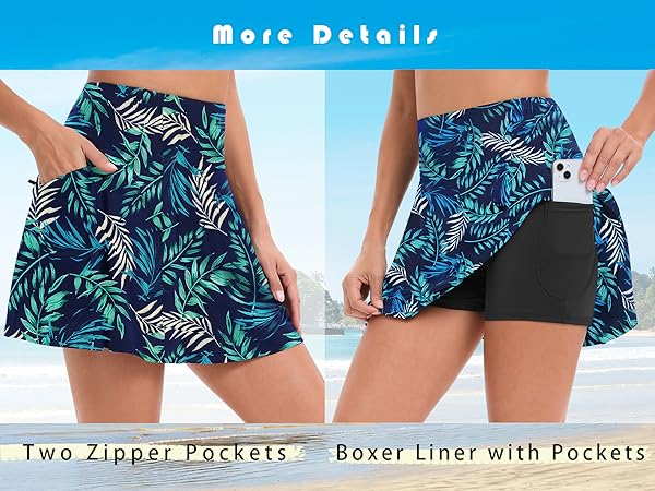 High Waisted Bathing Suits for Women Tummy Control Skirts