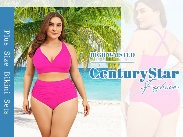 Plus Size Swimsuit for Women High Waisted