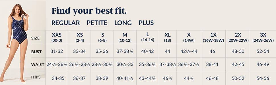 A size chart to find your best fit.