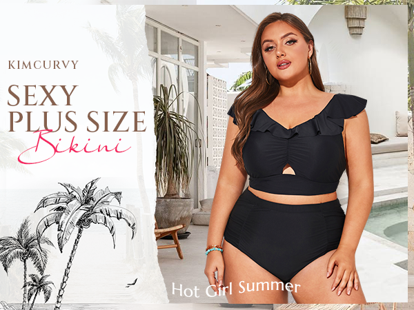 Women''s Plus Size Bikinis Two Pieces Swimsuits