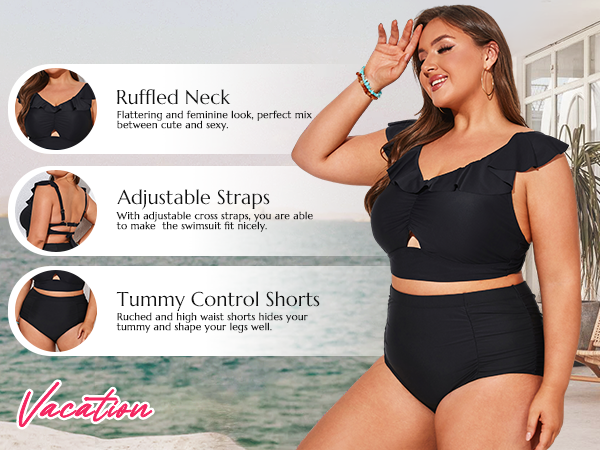 Women''s Plus Size Bikinis Two Pieces Swimsuits