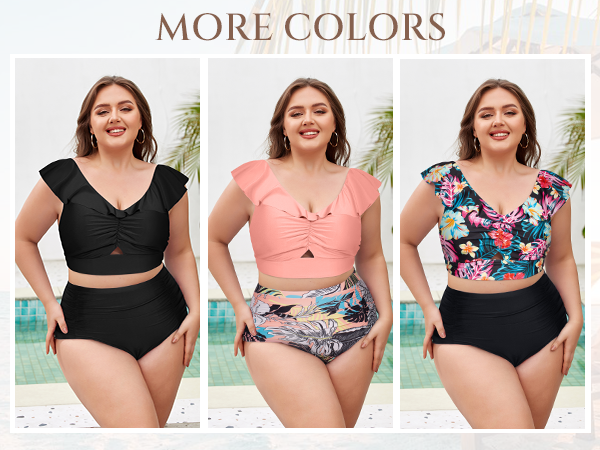 Women''s Plus Size Bikinis Two Pieces Swimsuits