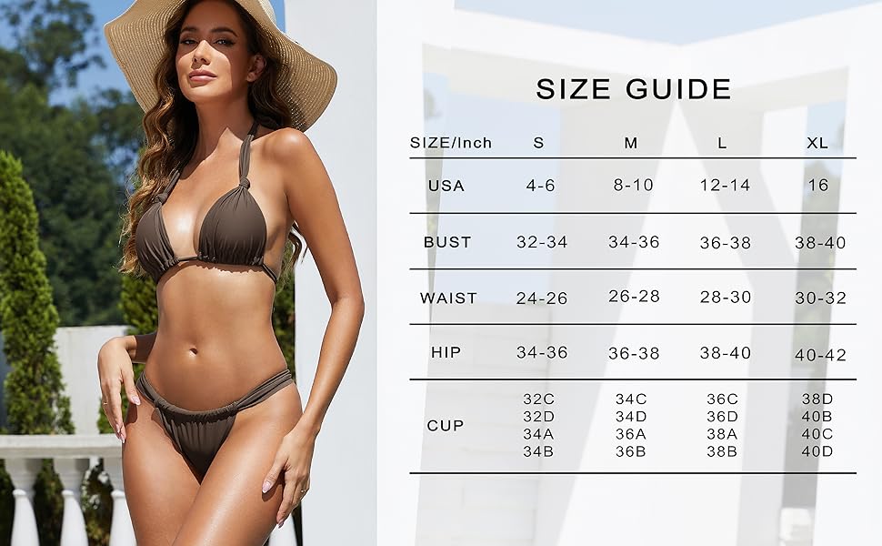 knot bikini size chart