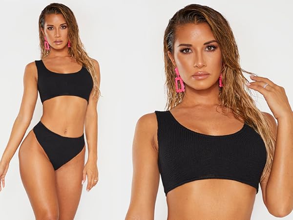 black preppy swimsuit full coverage