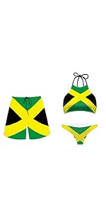 Jamaica Flag Couple Swimsuits