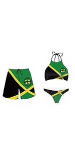 Jamaica Flag Couple Swimsuit